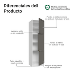 Mueble de Cocina Armario Vertical Vik 60 cm con 3 Puertas Blanco/Gris