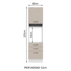Mueble de Cocina para Hornos Agata 60 cm Blanco/Crema