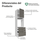 Mueble de Cocina para Hornos Vik 60 cm Blanco/Gris