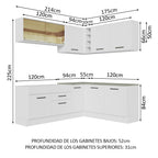 Cocina Integral de Esquina Agata 3.90 m Blanco 01