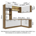 Cocina Integral de Esquina Agata 4.00 m Marrón/Blanco 01