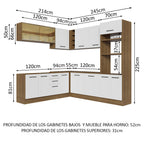 Cocina Integral de Esquina Agata 4.60 m Marrón/Blanco 01