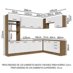 Cocina Integral de Esquina Agata 4.80 m Marrón/Blanco 01