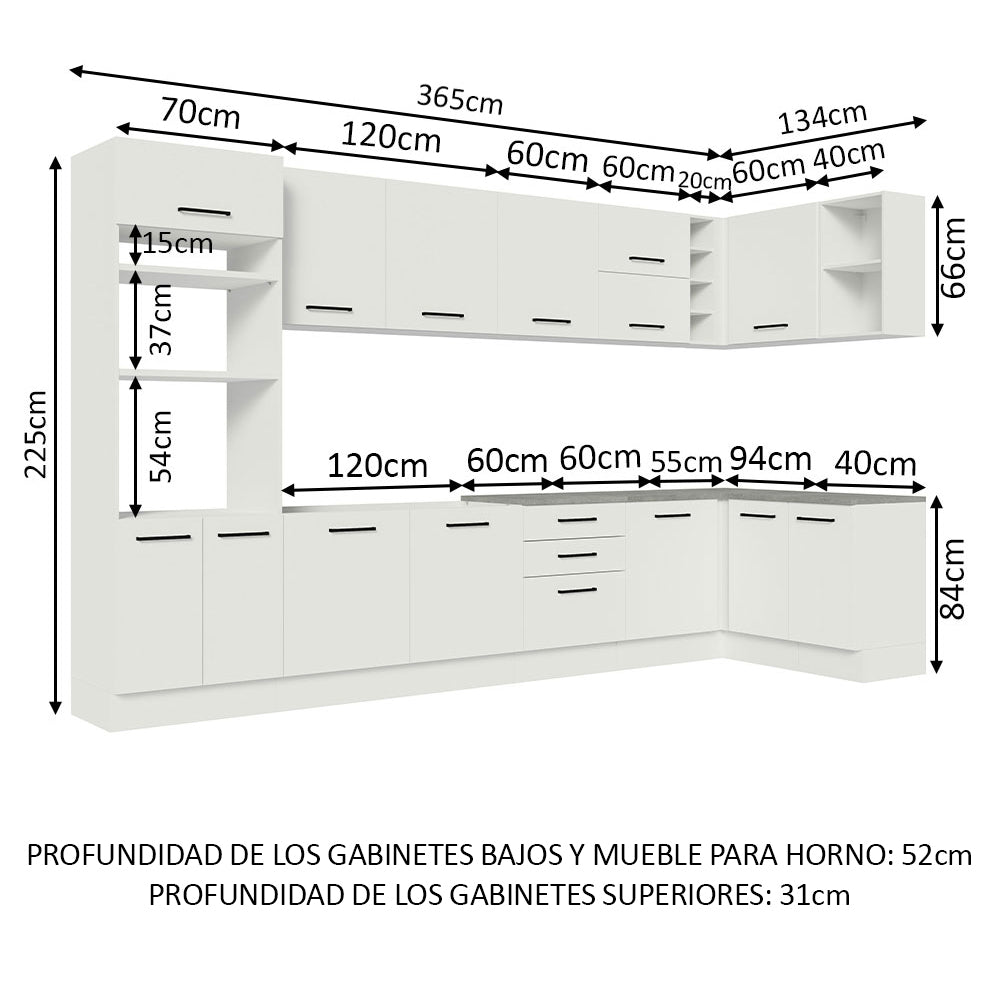 Cocina Integral de Esquina Agata 5.00 m Blanco 01
