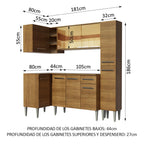 Cocina Integral de Esquina Emilly River 2.60 m Marrón