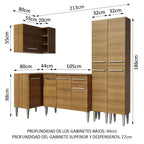 Cocina Integral de Esquina Emilly Music 2.90 m Marrón