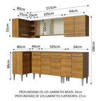 Cocina Integral de Esquina Emilly Point 2.90 m Marrón