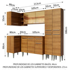 Cocina Integral de Esquina Emilly Line 2.90 m Marrón
