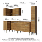Cocina Integral de Esquina Emilly Water 3.25 m Marrón