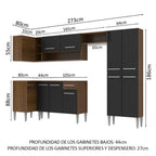 Cocina Integral de Esquina Emilly Sun 3.50 m Marrón/Negro