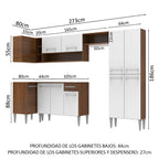 Cocina Integral de Esquina Emilly Sun 3.50 m Marrón/Blanco