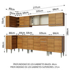 Cocina Integral de Esquina Emilly Jazz 3.60 m Marrón