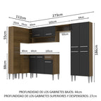 Cocina Integral de Esquina Emilly Love 3.85 m Marrón/Negro