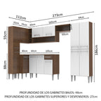 Cocina Integral de Esquina Emilly Love 3.85 m Marrón/Blanco