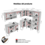 Cocina Integral de Esquina Emilly 4.20 m Marrón/Negro/Marrón 02