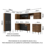 Cocina Integral de Esquina Emilly Moon 4.80 m Marrón/Negro