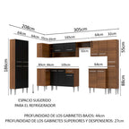 Cocina Integral de Esquina Emilly Live 5.15 m Marrón/Negro