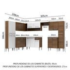 Cocina Integral de Esquina Emilly Big 5.15 Metros Marrón/Blanco