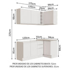 Cocina Integral de Esquina Glamy 2.70 m Blanco 01