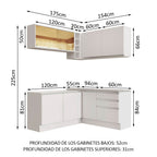 Cocina Integral de Esquina Glamy 3.30 m Blanco 02