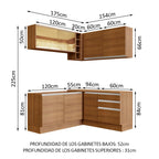 Cocina Integral de Esquina Glamy 3.30 m Marrón 02