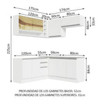 Cocina Integral de Esquina Glamy 3.50 m Blanco 02