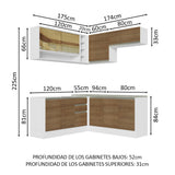 Cocina Integral de Esquina Glamy 3.50 m con Mesón de Acero 02