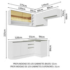 Cocina Integral de Esquina Glamy 3.50 m Blanco 06