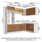 Cocina Integral de Esquina Glamy 4.00 m Blanco/Marrón 02