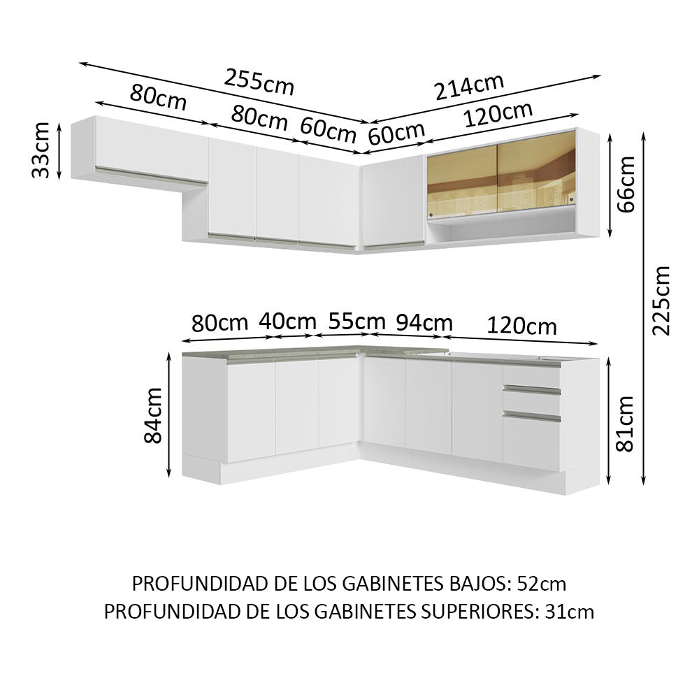 Cocina Integral de Esquina Glamy 4.70 m 01