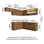 Cocina Integral de Esquina Glamy 4.70 m Marrón 01