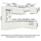 Cocina Integral de Esquina Glamy 4.80 m Blanco 01