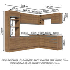 Cocina Integral de Esquina Glamy 4.80 m Marrón 01