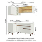 Cocina Integral de Esquina Reims 2.60 m con Encimera Blanco 01