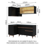 Cocina Integral de Esquina Reims 2.60 m con Encimera Negro 01