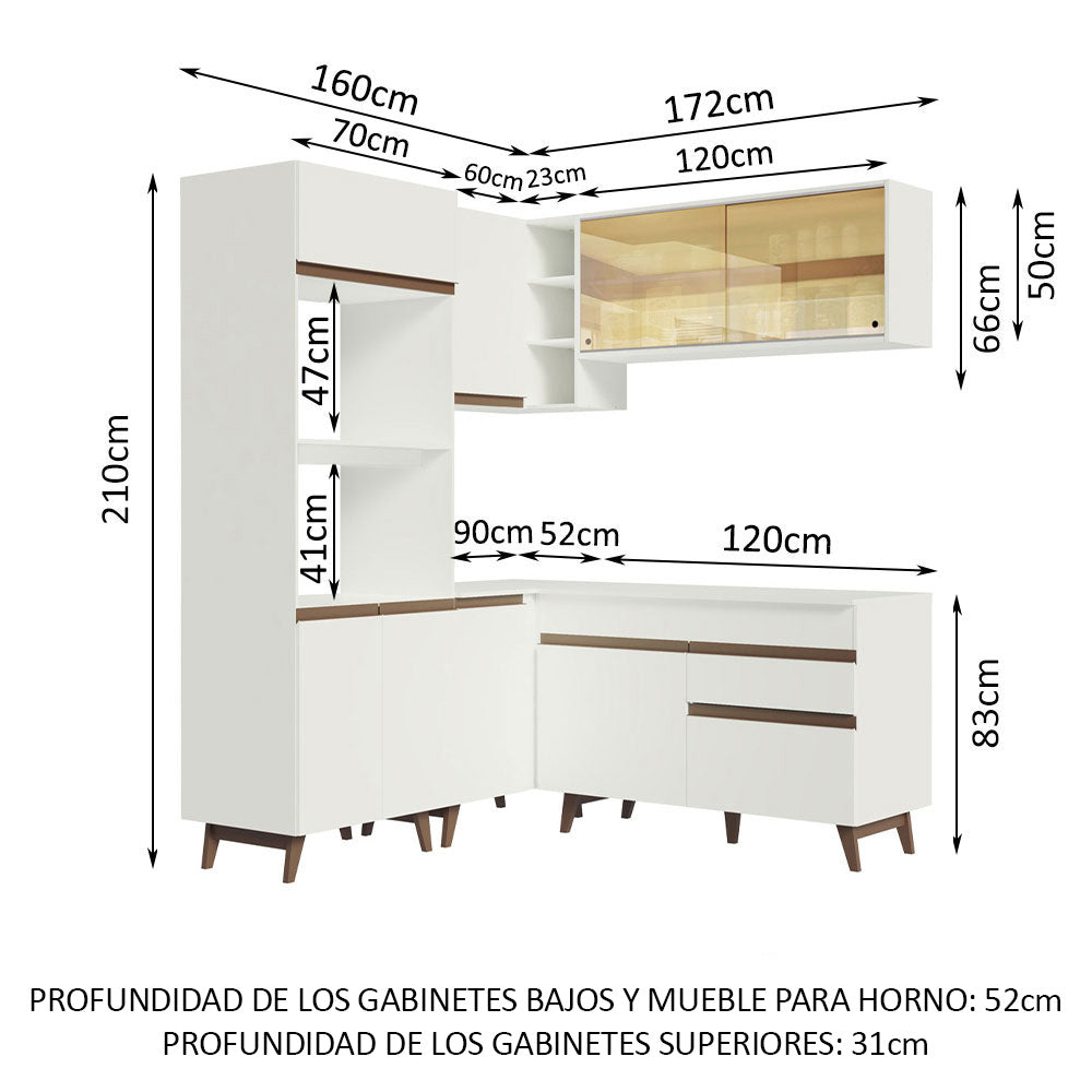 Cocina Integral de Esquina Reims 3.30 m con Encimera Blanco 01