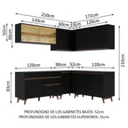 Cocina Integral de Esquina Reims 3.80 m con Encimera Negro 01