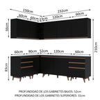 Cocina Integral de Esquina Reims 3.80 m con Encimera Negro 02