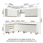 Cocina Integral de Esquina Reims 3.90 m con Encimera Blanco 02