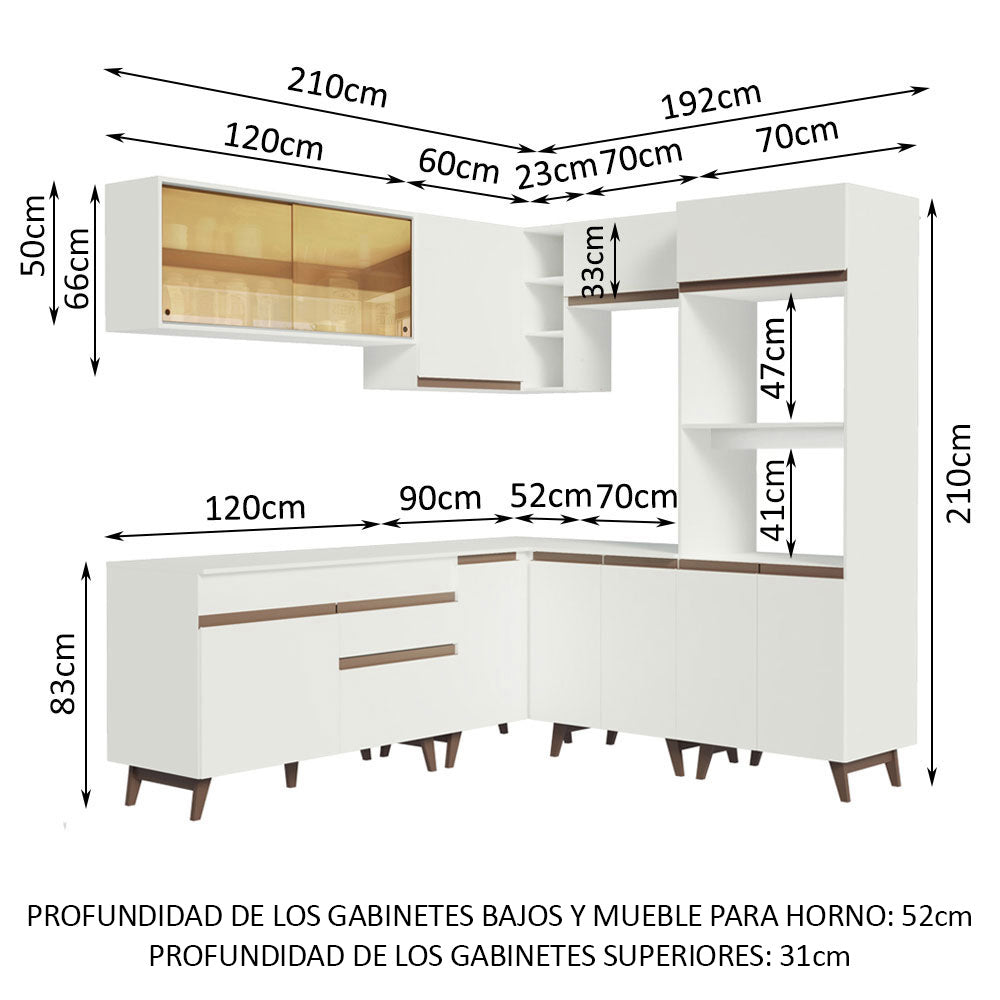 Cocina Integral de Esquina Reims 4.00 m con Encimera Blanco 01