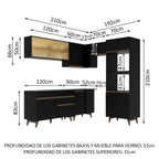 Cocina Integral de Esquina Reims 4.00 m con Encimera Negro 02