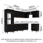 Cocina Integral de Esquina Reims 4.60 m con Encimera Negro 02