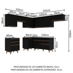 Cocina Integral de Esquina Reims 4.60 m con Encimera Negro 03