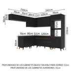 Cocina Integral de Esquina Reims 4.70 m con Encimera Negro 01