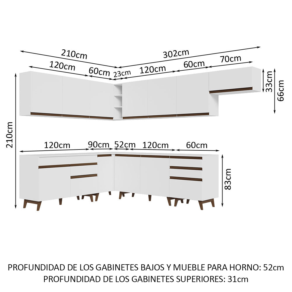 Cocina Integral de Esquina Reims 5.10 m con Encimera Blanco 01