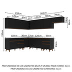 Cocina Integral de Esquina Reims 5.10 m con Encimera Negro 01