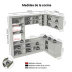 Cocina Integral de Esquina Vik 4.00 m Marrón/Verde 01