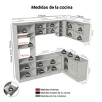 Cocina Integral de Esquina Vik 4.00 m Marrón/Gris 02