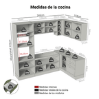 Cocina Integral de Esquina Vik 4.00 m Blanco/Verde 02