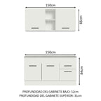Cocina Integral Agata 1.50 m con Encimera Blanco 01